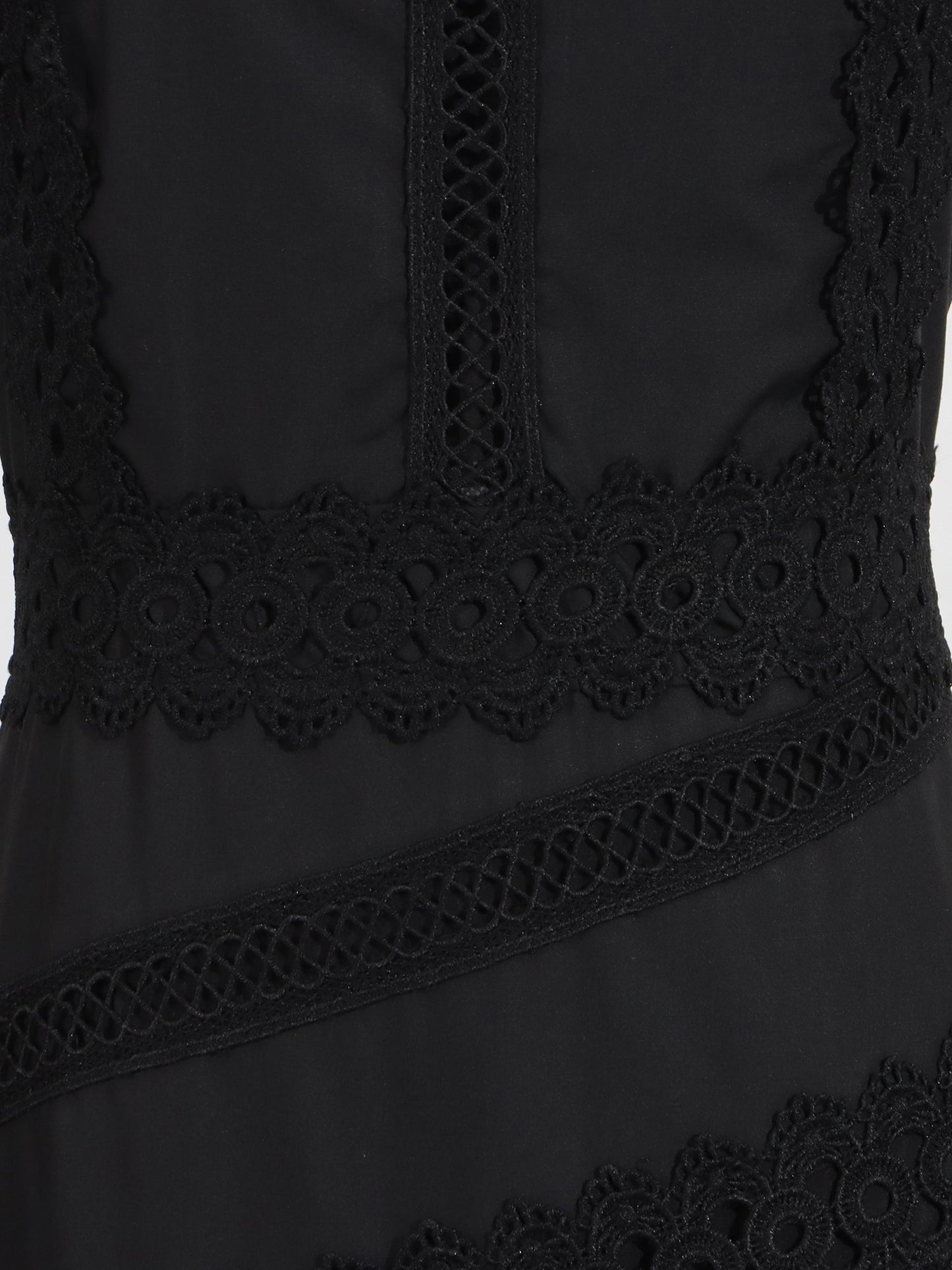 Black Lace Sleeveless Midi Dress - SISPELL