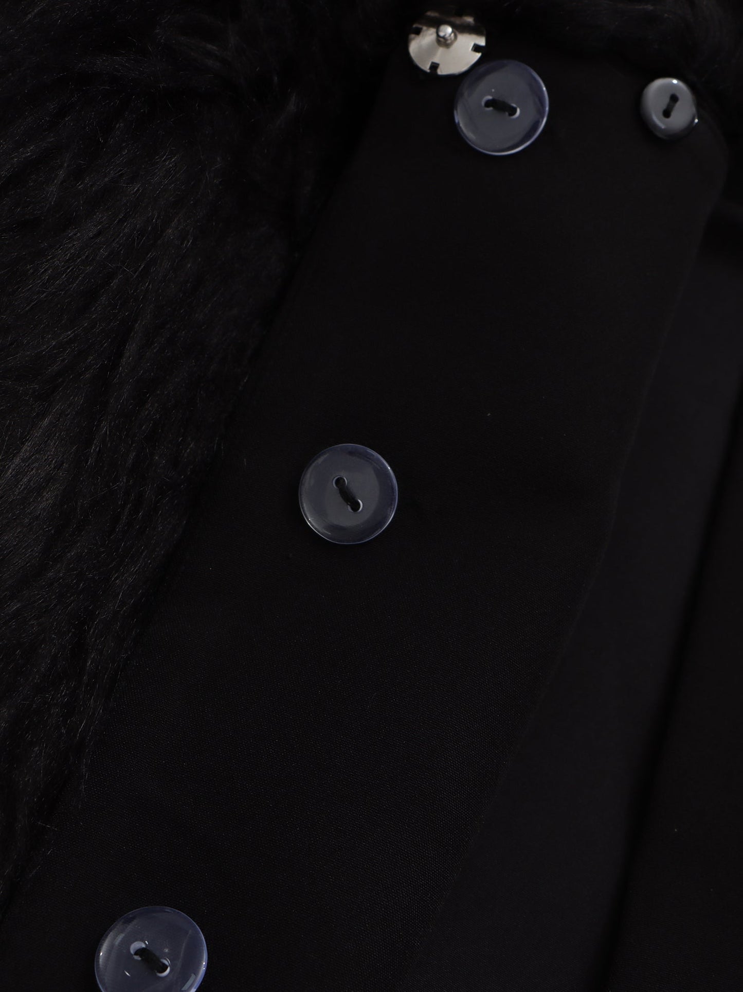 Black Off - Shoulder Feather - Trimmed Jacket with Gold Buttons - SISPELL