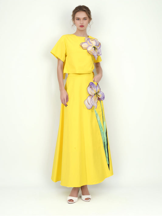 Casual Print Solid Two Piece Set - SISPELL