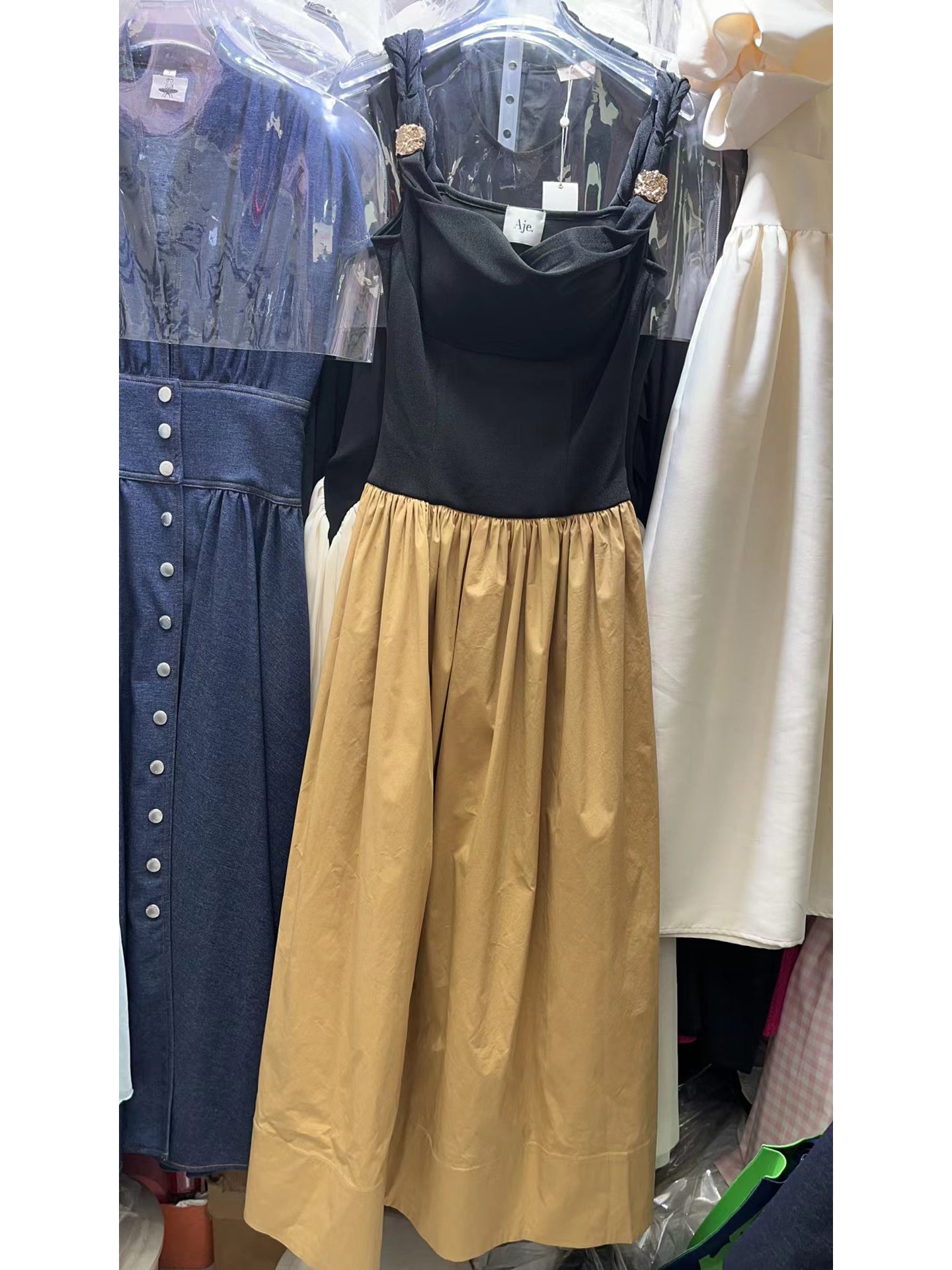 Hit Color Off Shoulder Long Dress