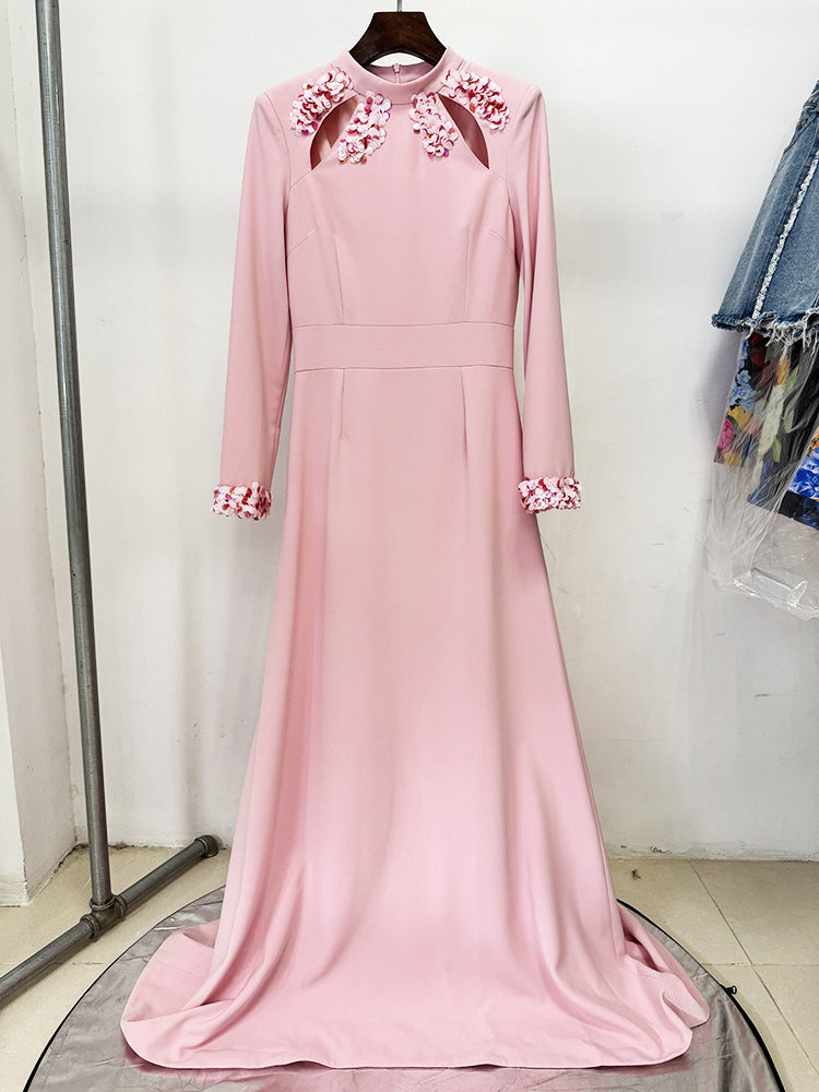Patchwork Sequins Solid Long Dress