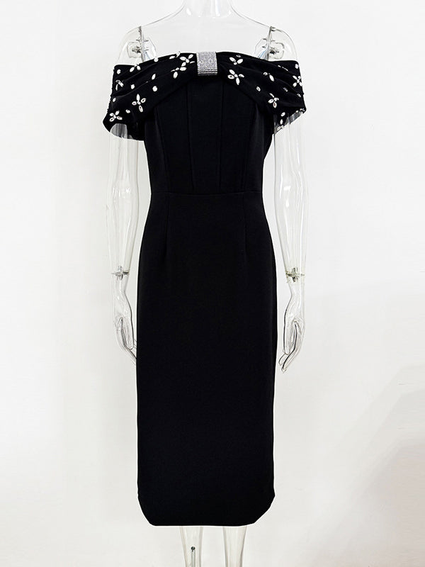 One Line Patchwork Diamonds Midi Dress