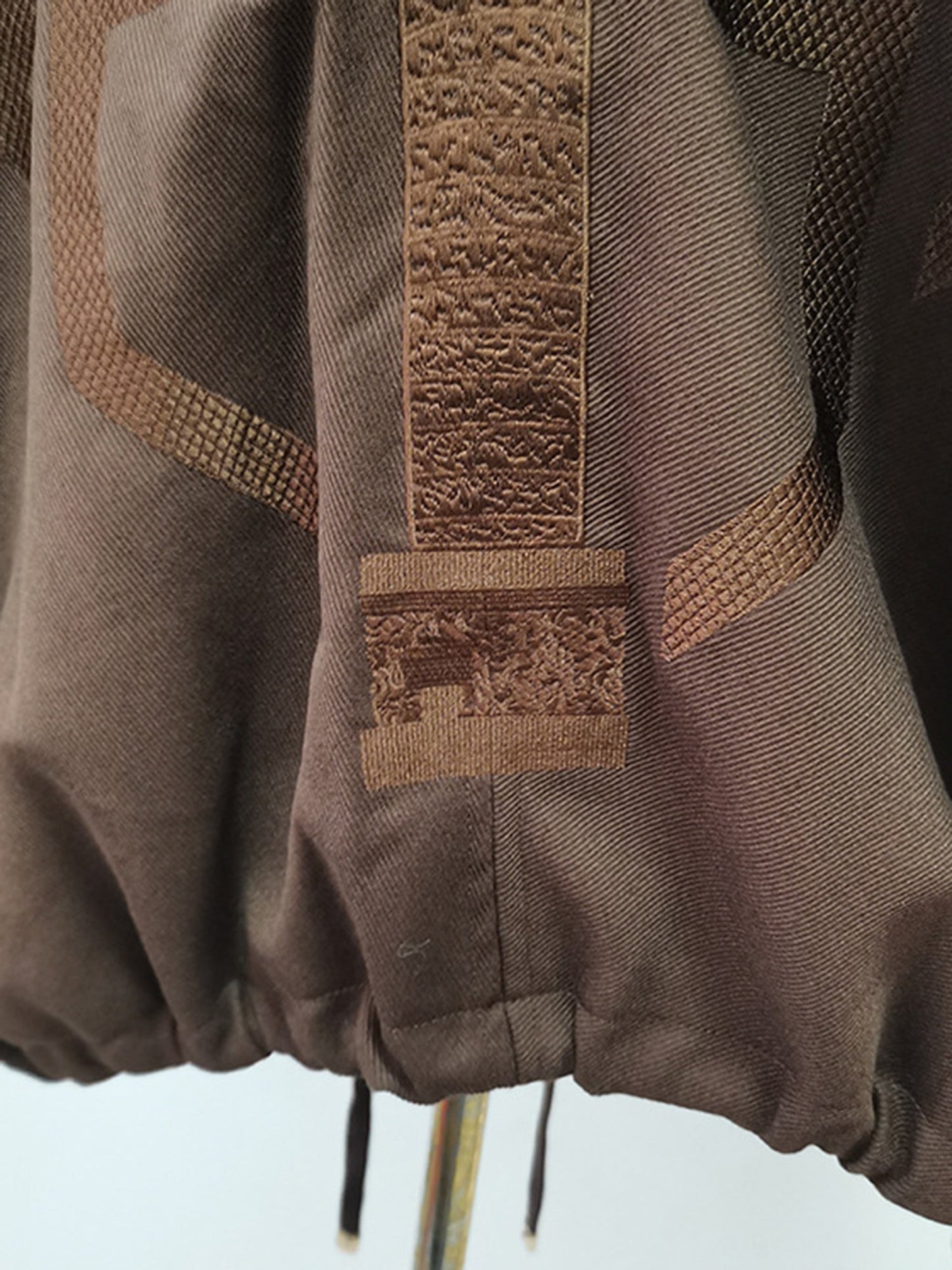 Chic Coffee Zip - Up Jacket with Gold Hardware - SISPELL