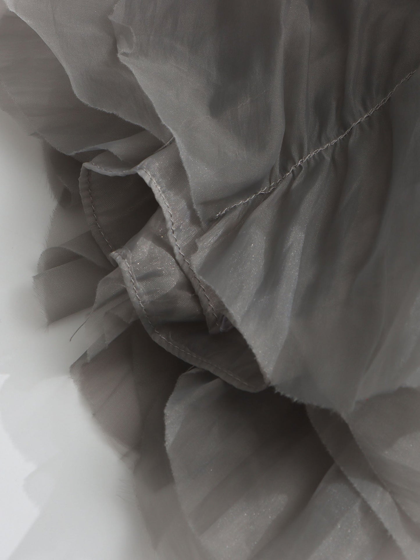 Chic Gray Ruffled Organza Crop Top - SISPELL