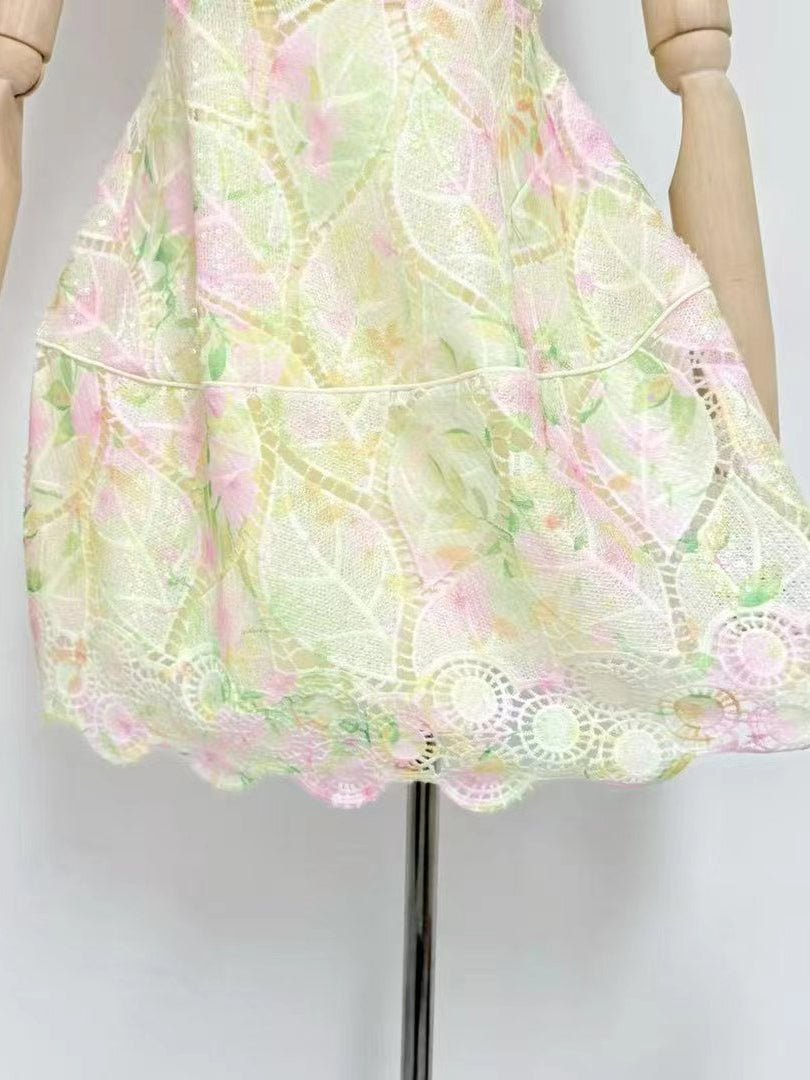 Color Block Strap Short Dress - SISPELL