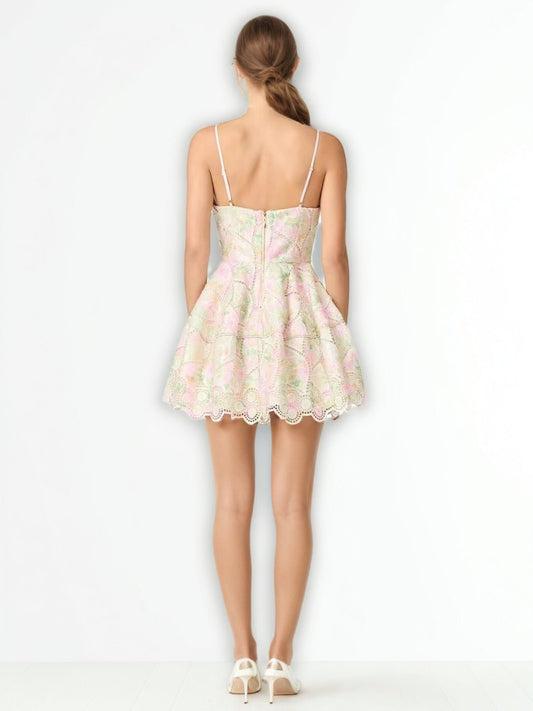 Color Block Strap Short Dress - SISPELL