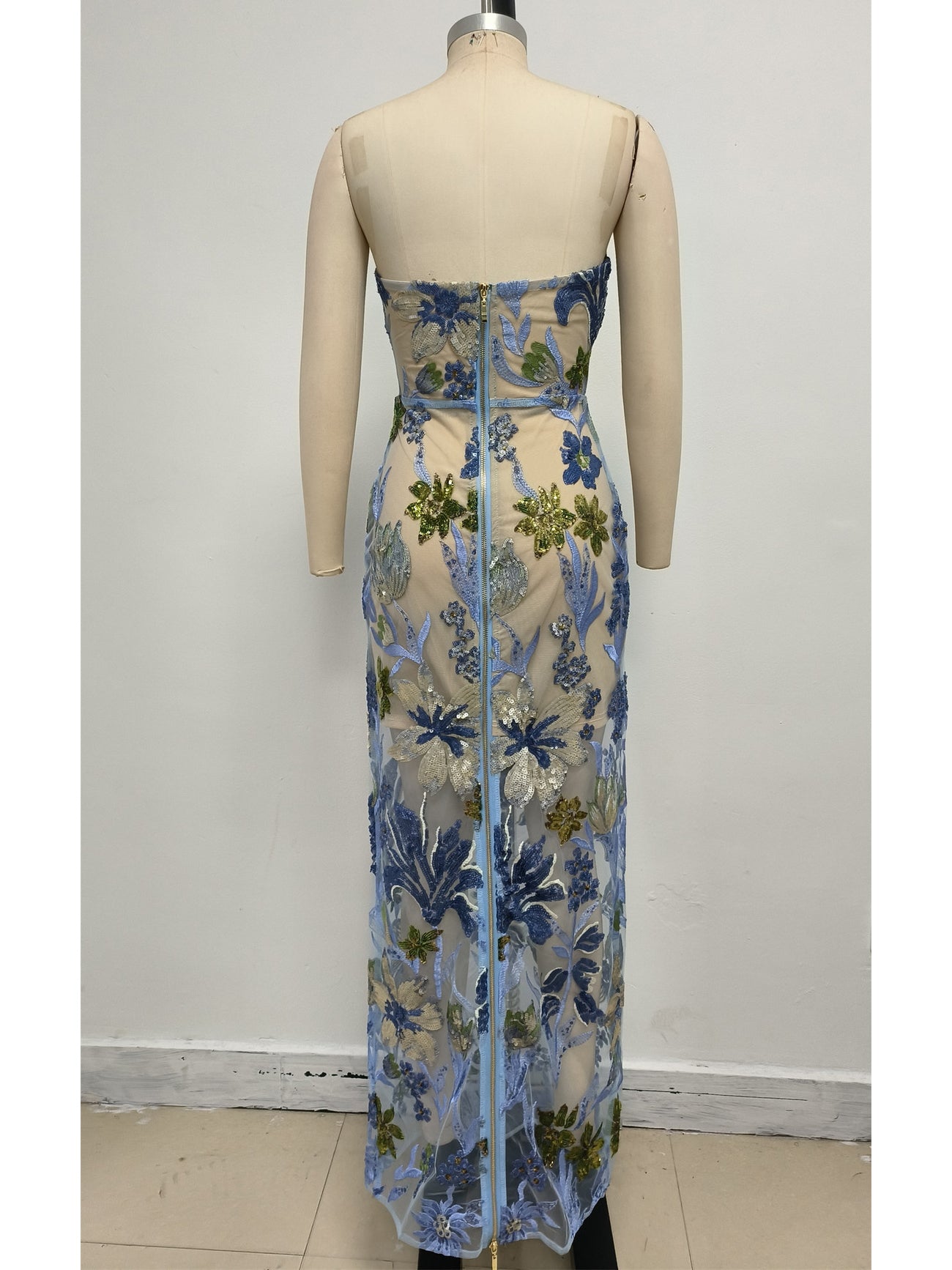 Patchwork One Line Long Dress