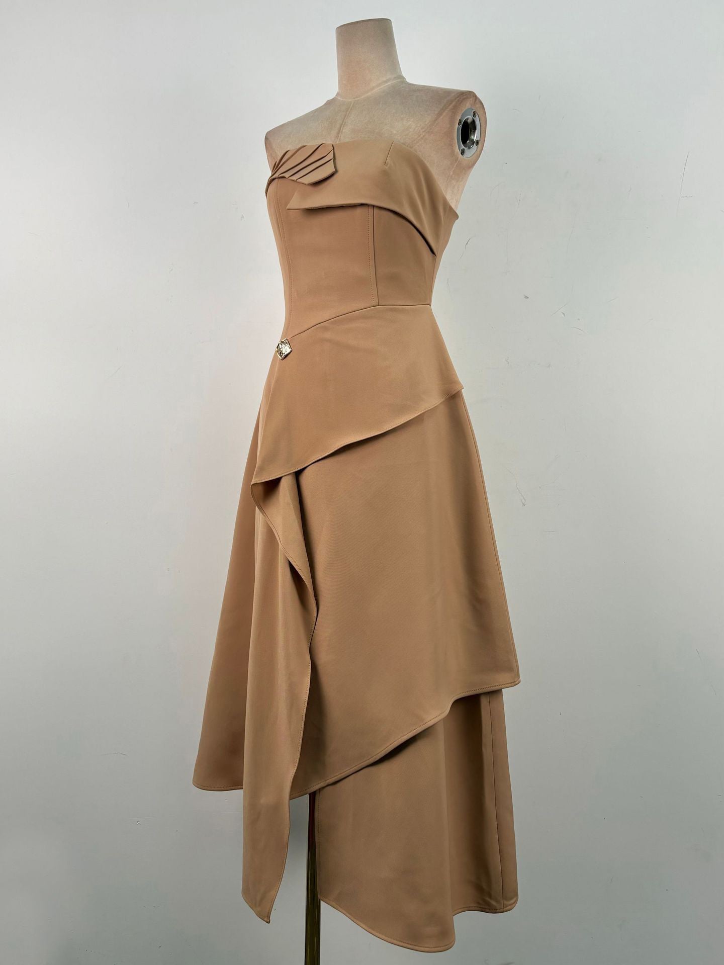 Off Shoulder Solid Long Dress