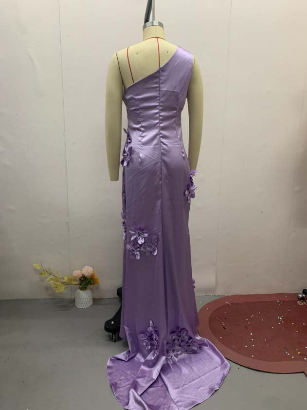 Elegant Solid Patchwork Long Dress