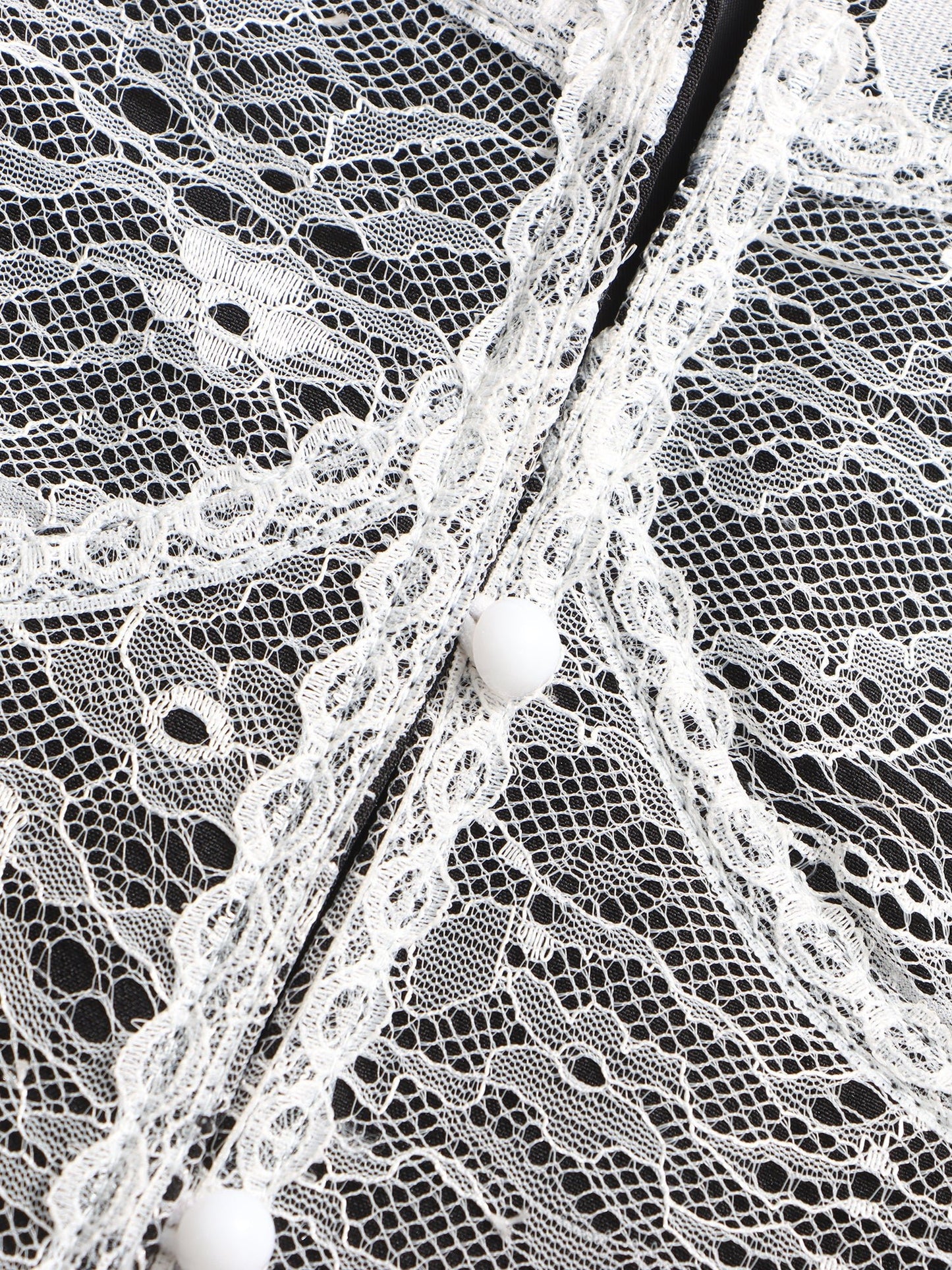 Edgy Black Blazer with White Lace Corset Detail - SISPELL