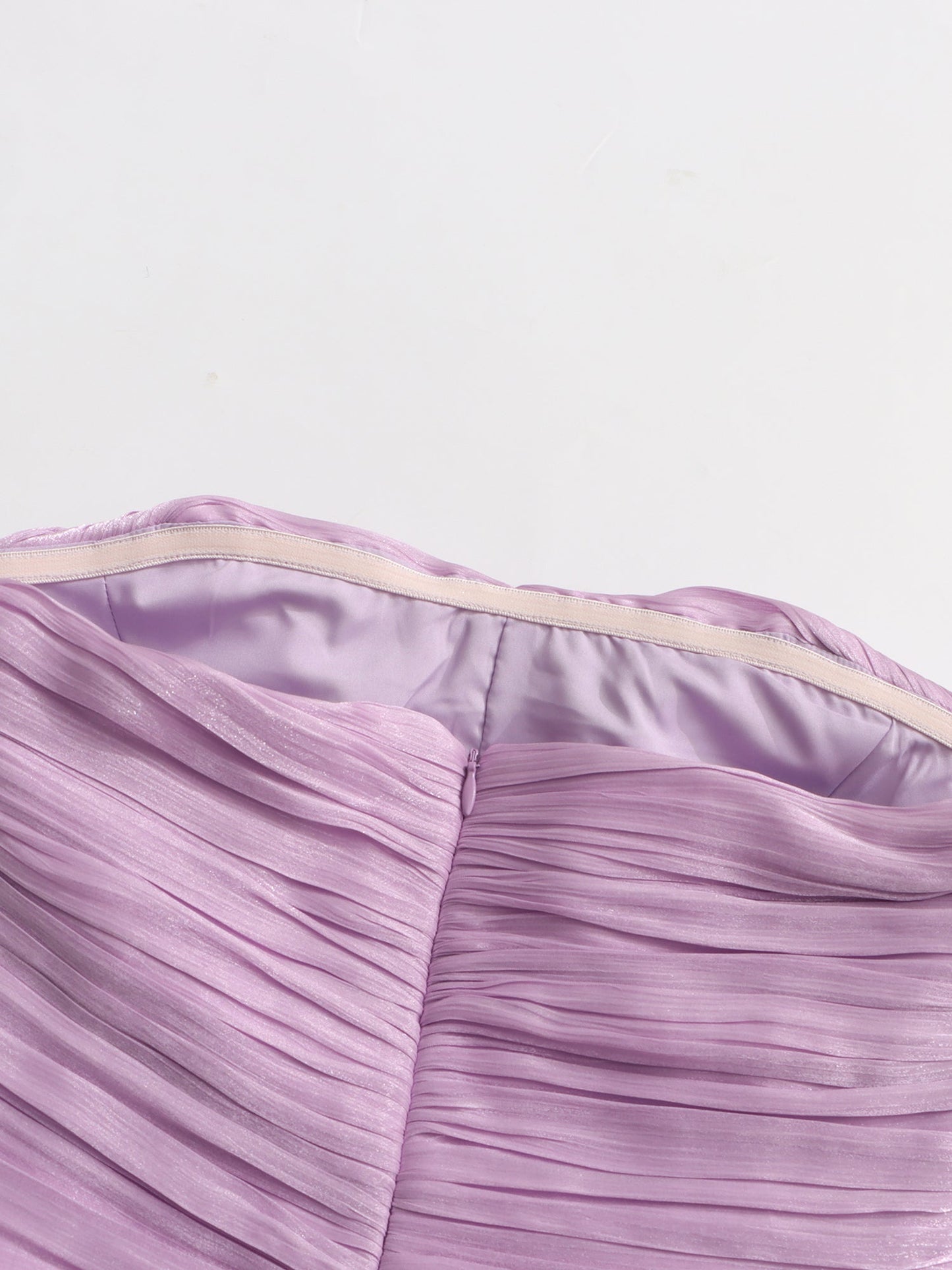 Elegant Lavender Strapless Maxi Dress with Ruffled Detail - SISPELL