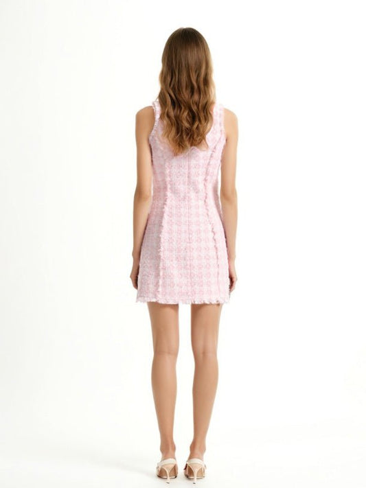 Elegant Solid Patchwork Short Dress - SISPELL