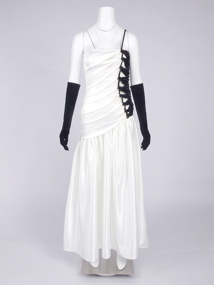 Off Shoulder Hit Color Long Dress