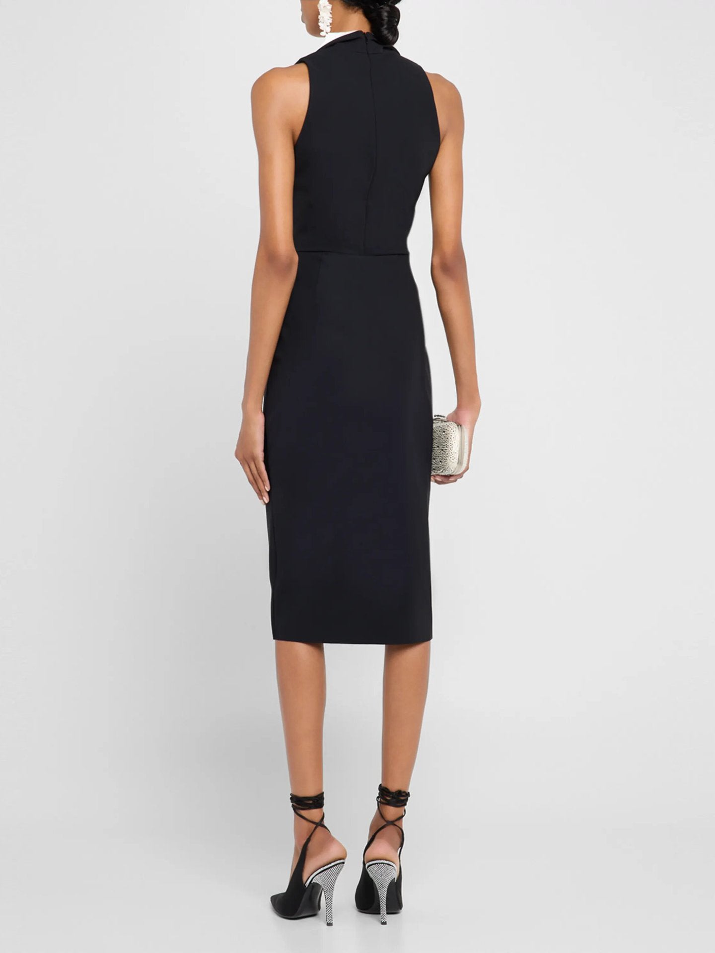 Hit Color Sleeveless Midi Dress