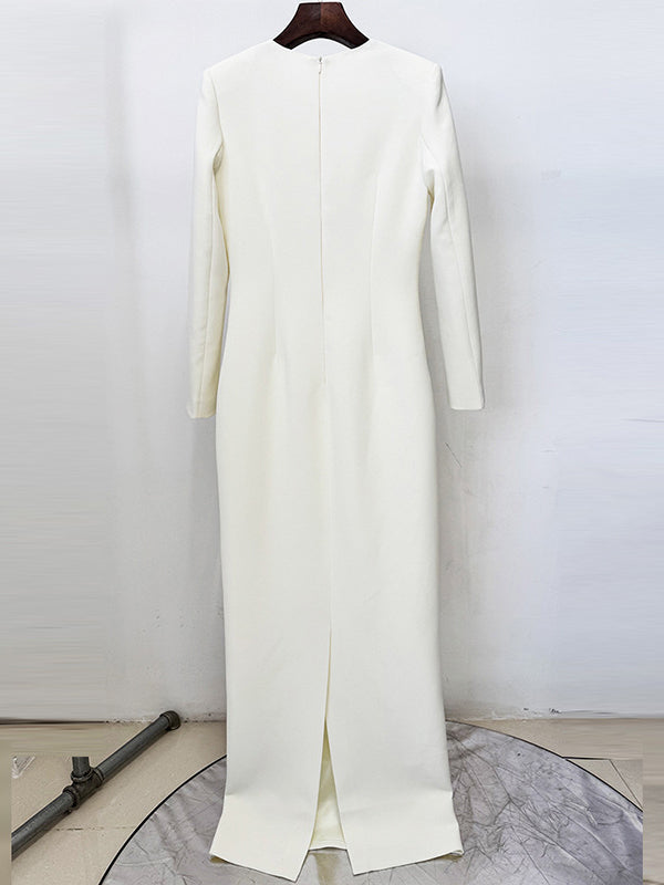 Patchwork Embroidered Flares Long Dress
