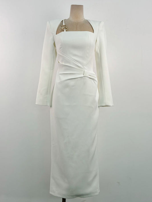 Chic Patchwork Solid Long Dress