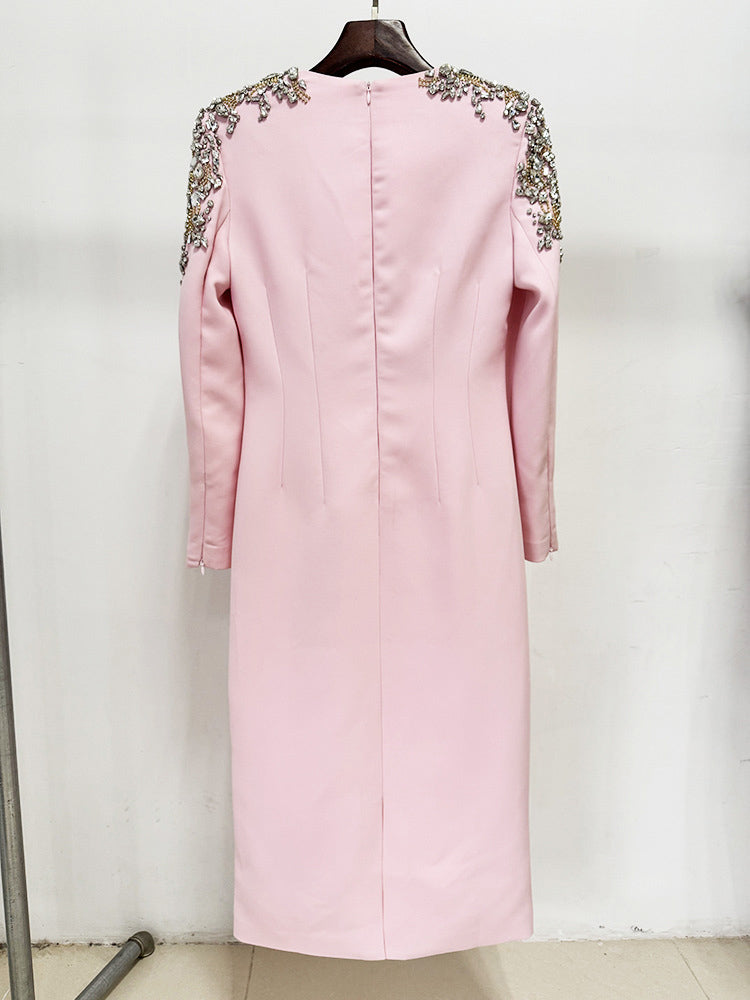 Elegant Patchwork Diamonds Long Dress