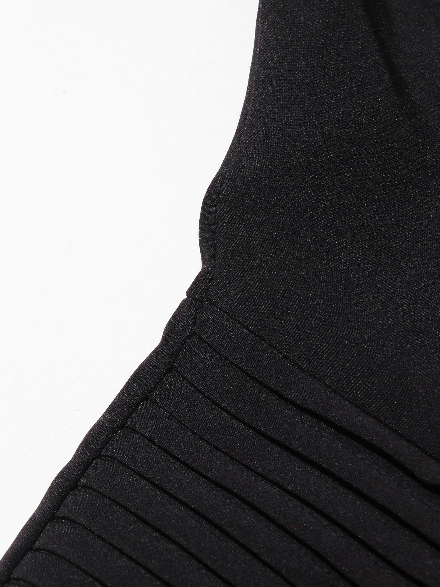 Glamorous One - Shoulder Pleated Black Maxi Dress - SISPELL