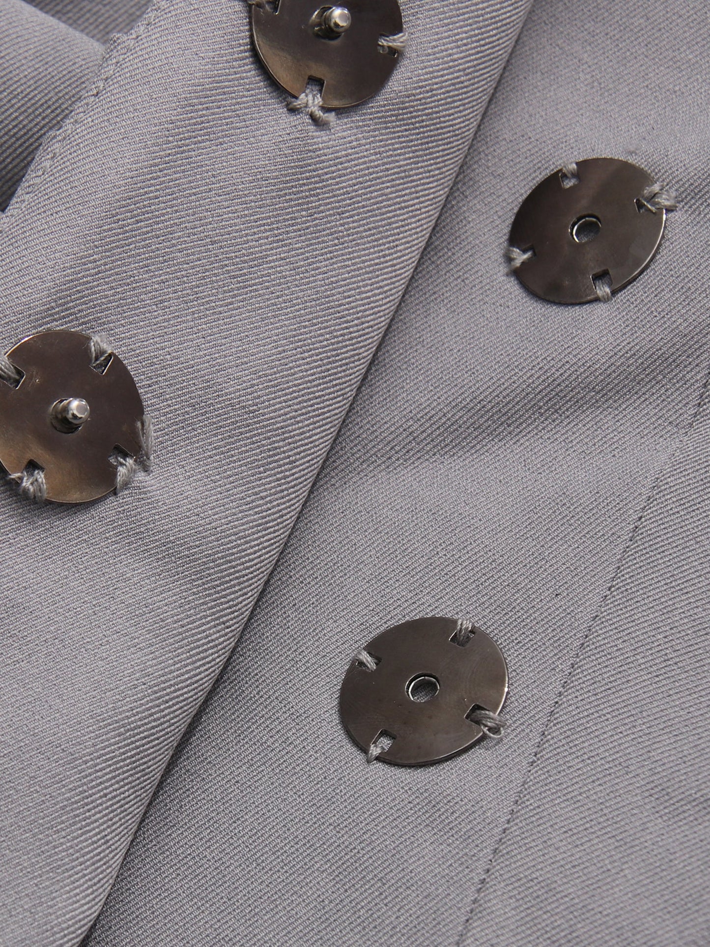 Gray Asymmetric Ruched Blazer with Lapel Collar - SISPELL