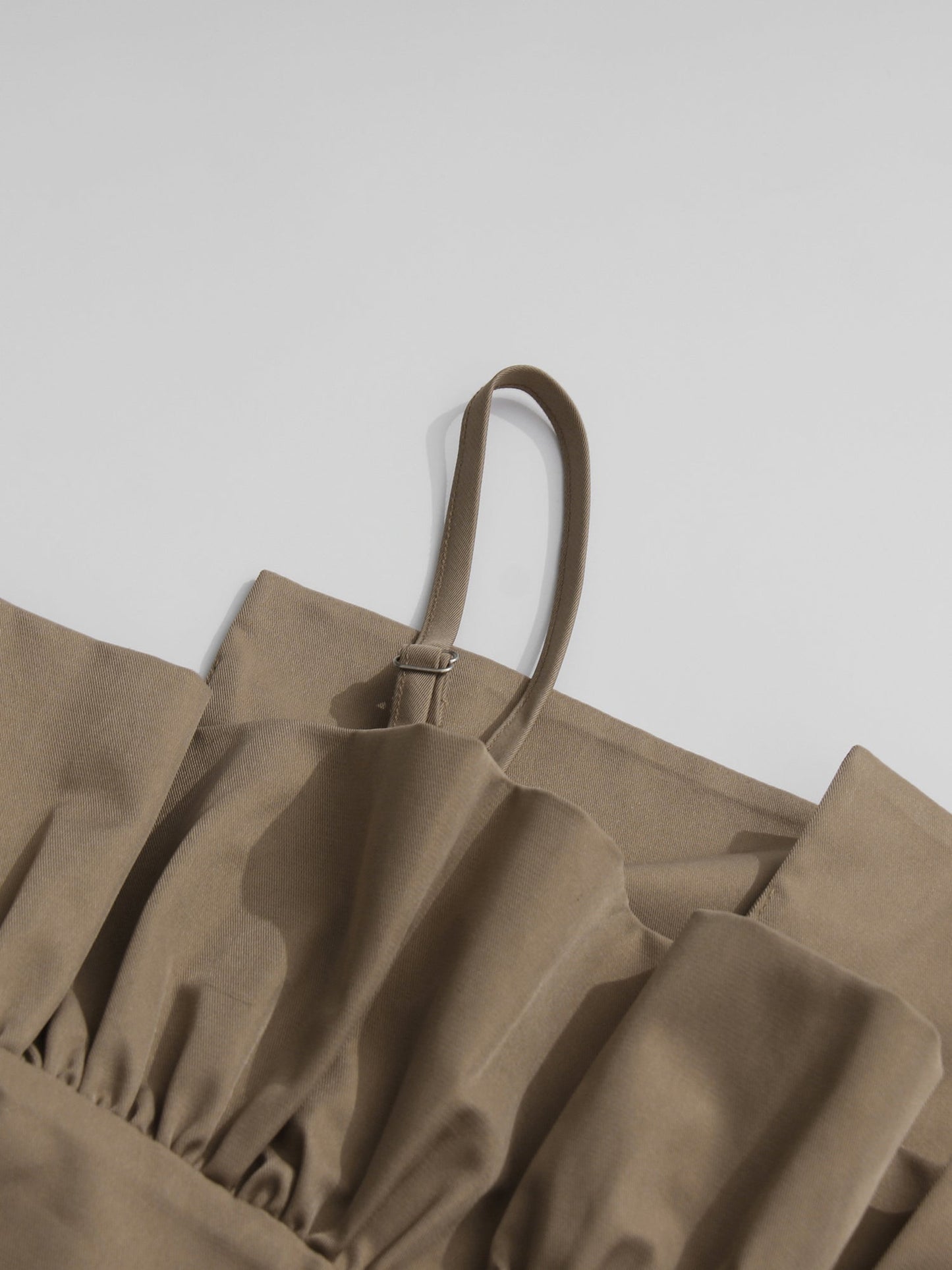 Khaki Off - Shoulder Jumpsuit with Belted Waist - SISPELL