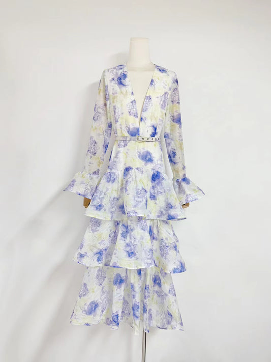 Sexy Deep V-neck Long Dress