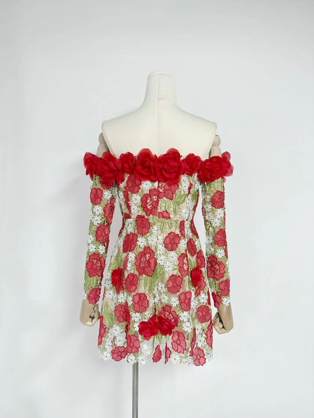 Off Shoulder Patchwork Mini Dress
