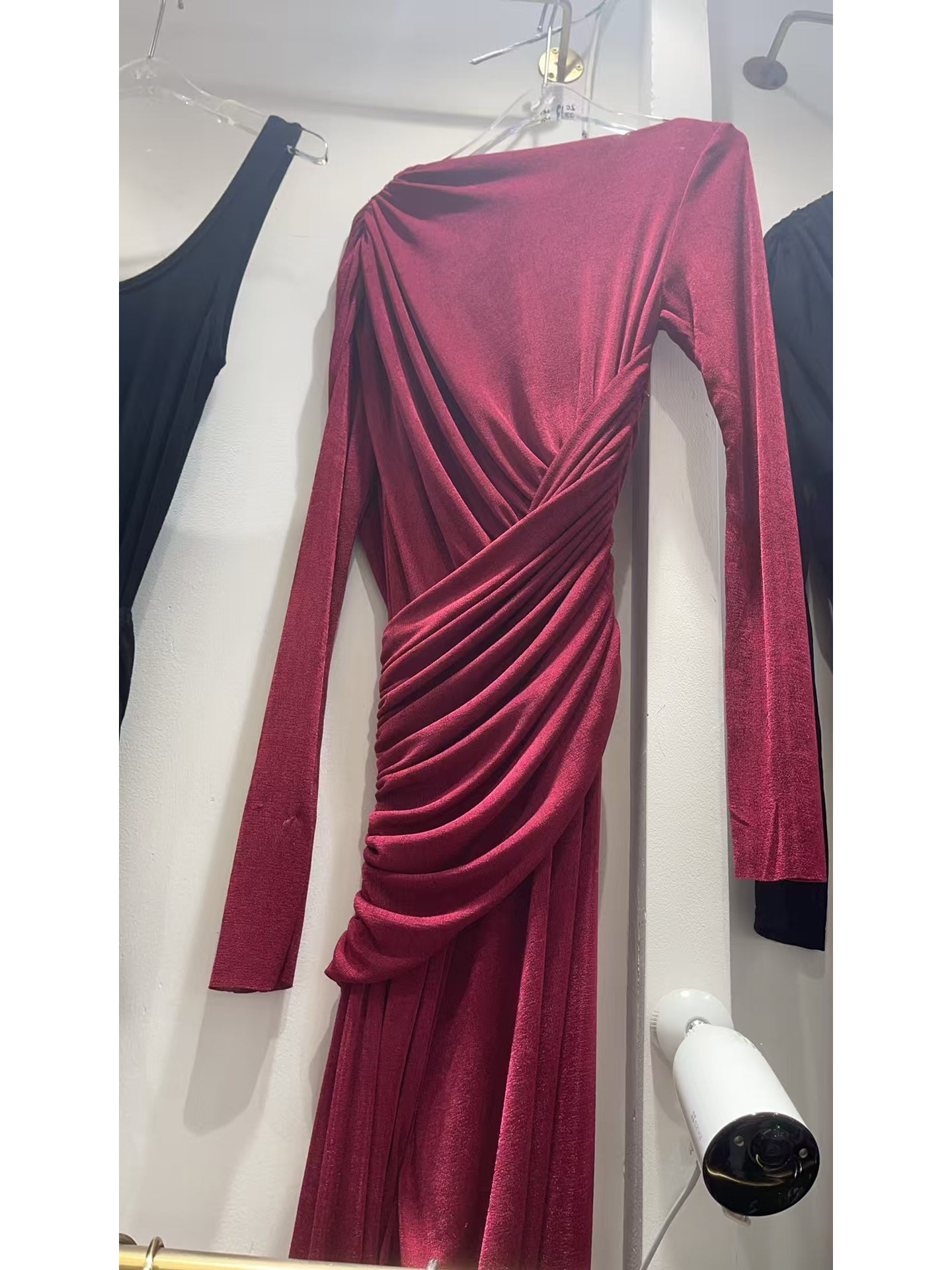 Elegant Solid Pleated Long Dress
