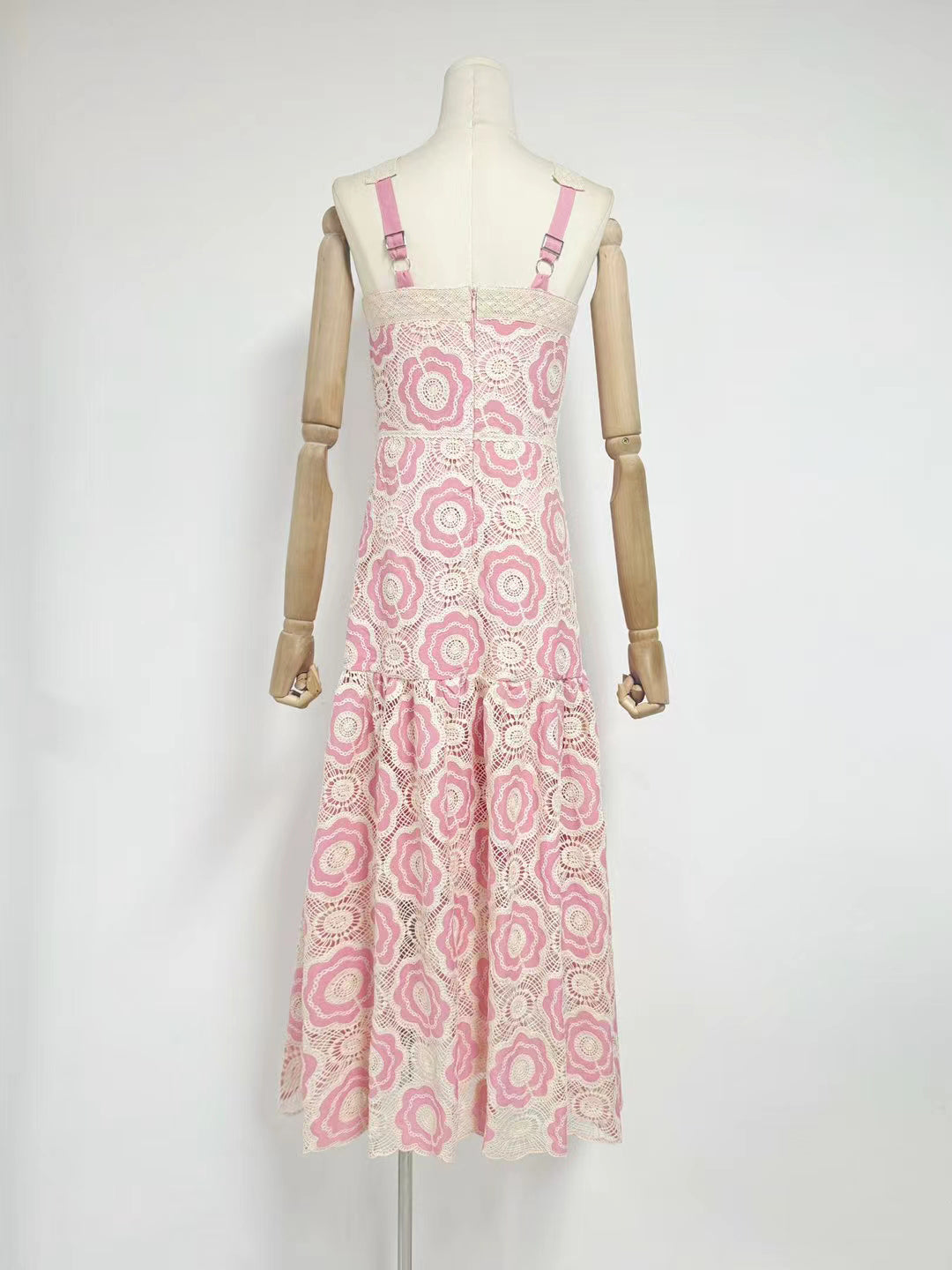 Elegant Patchwork Strap Long Dress