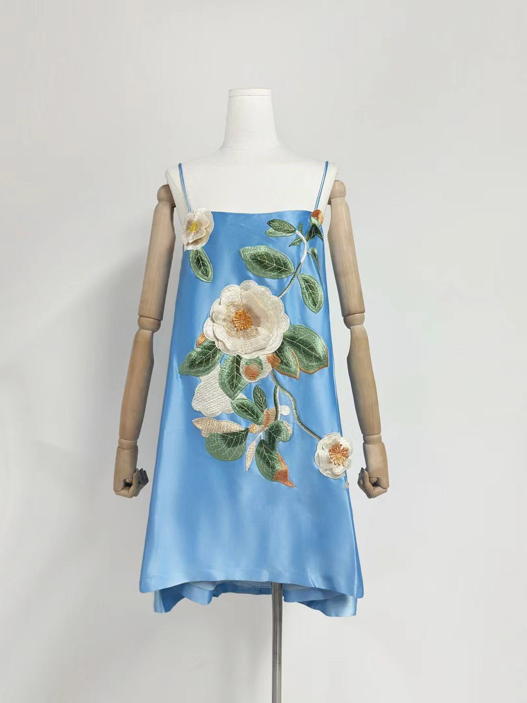 Patchwork Flower Starp Short Dress - SISPELL