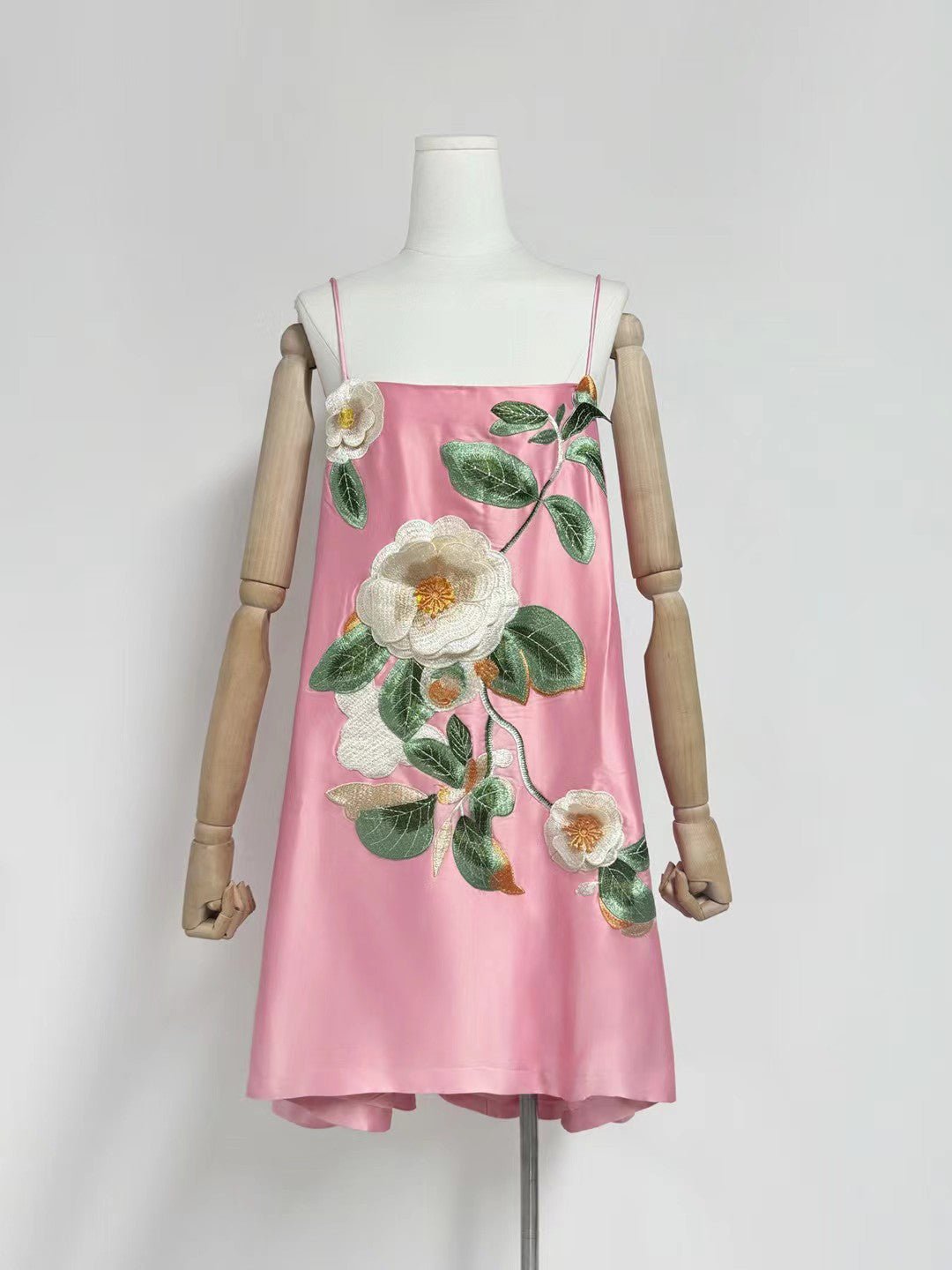 Patchwork Flower Starp Short Dress - SISPELL