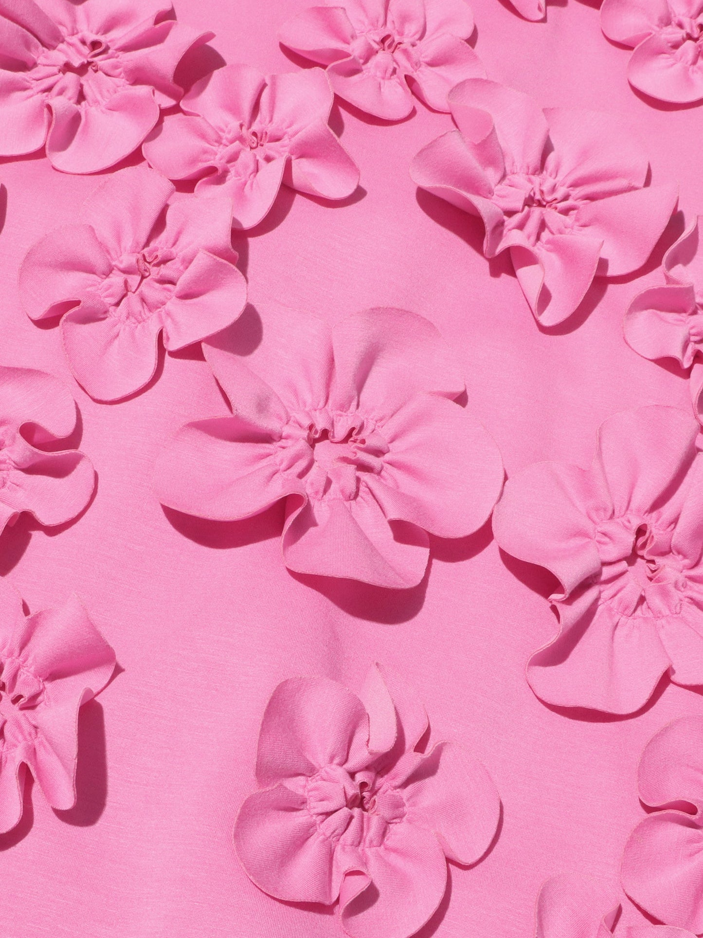 Pink 3D Floral High Neck Mini Dress - SISPELL