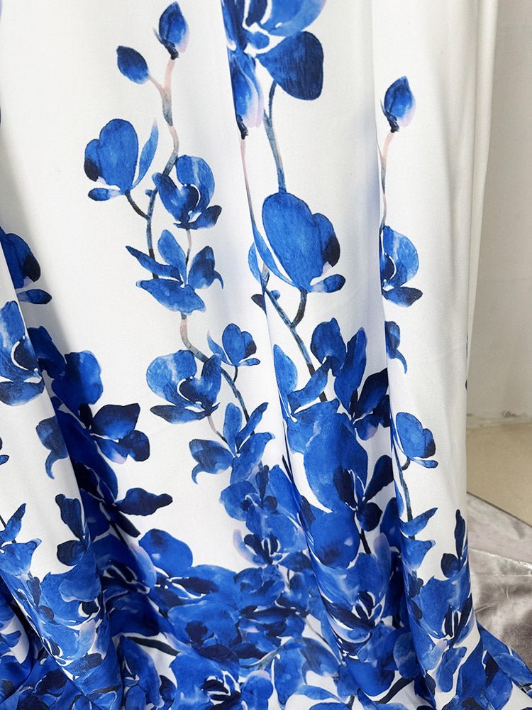 Print Sleeveless Backless Long Dress - SISPELL