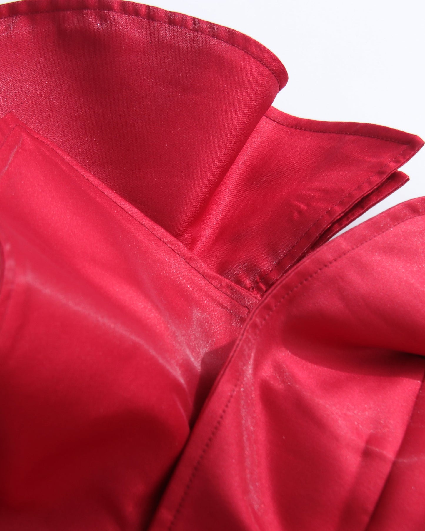 Red Off - Shoulder Ruffled Asymmetrical Dress - SISPELL