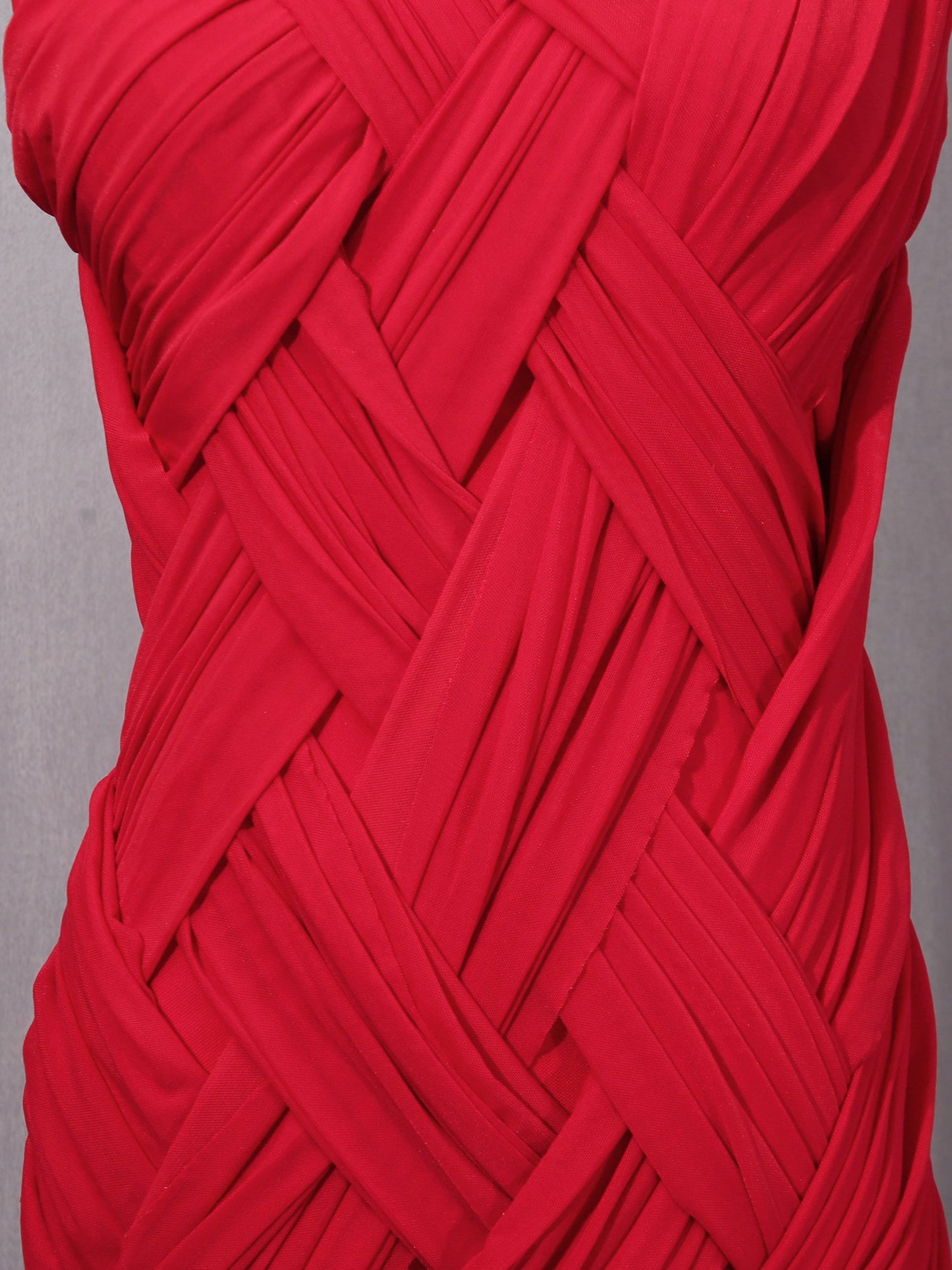 Red Sleeveless Knotted Ruched Maxi Dress - SISPELL
