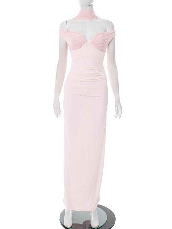 Sexy Mesh Off Shoulder Long Dress - SISPELL