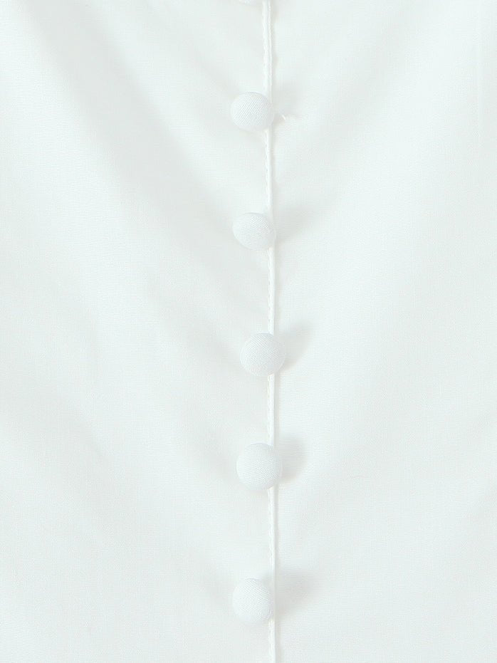 Square Collar Patchwork Bowknot Midi Dress - SISPELL
