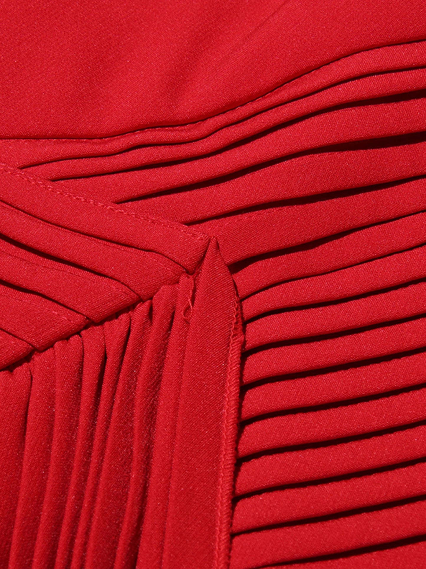 Stunning One - Shoulder Pleated Red Maxi Dress - SISPELL