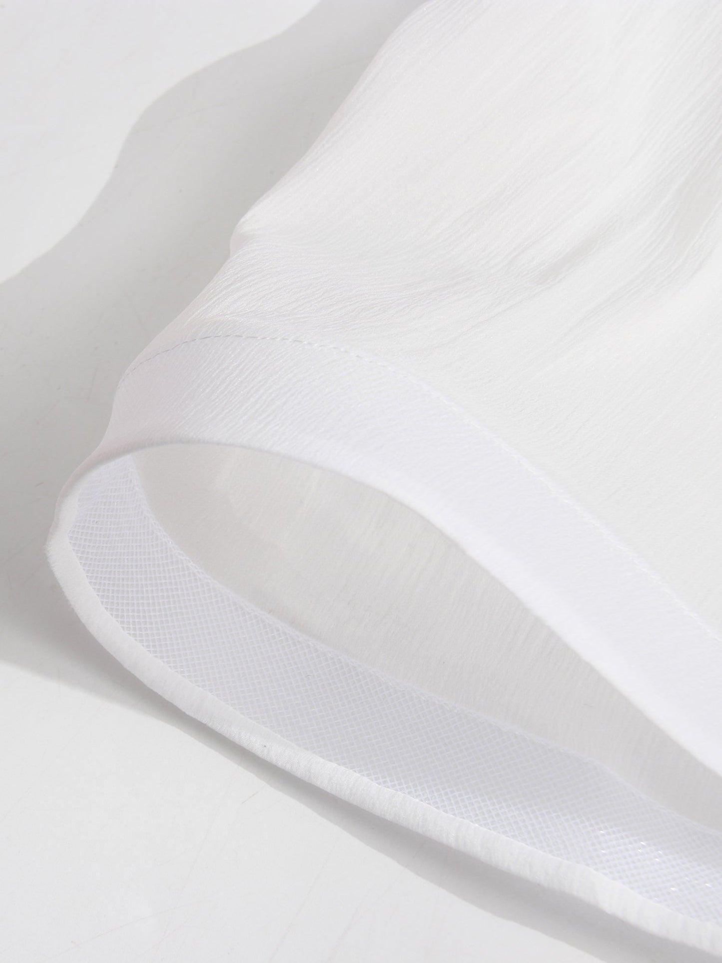 White Lace Up Ruffled Sheer Long Dress - SISPELL