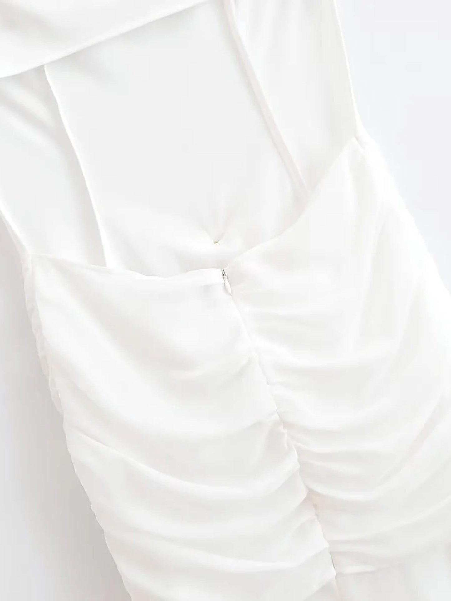 White Sleeveless Maxi Dress with Gold Accent - SISPELL