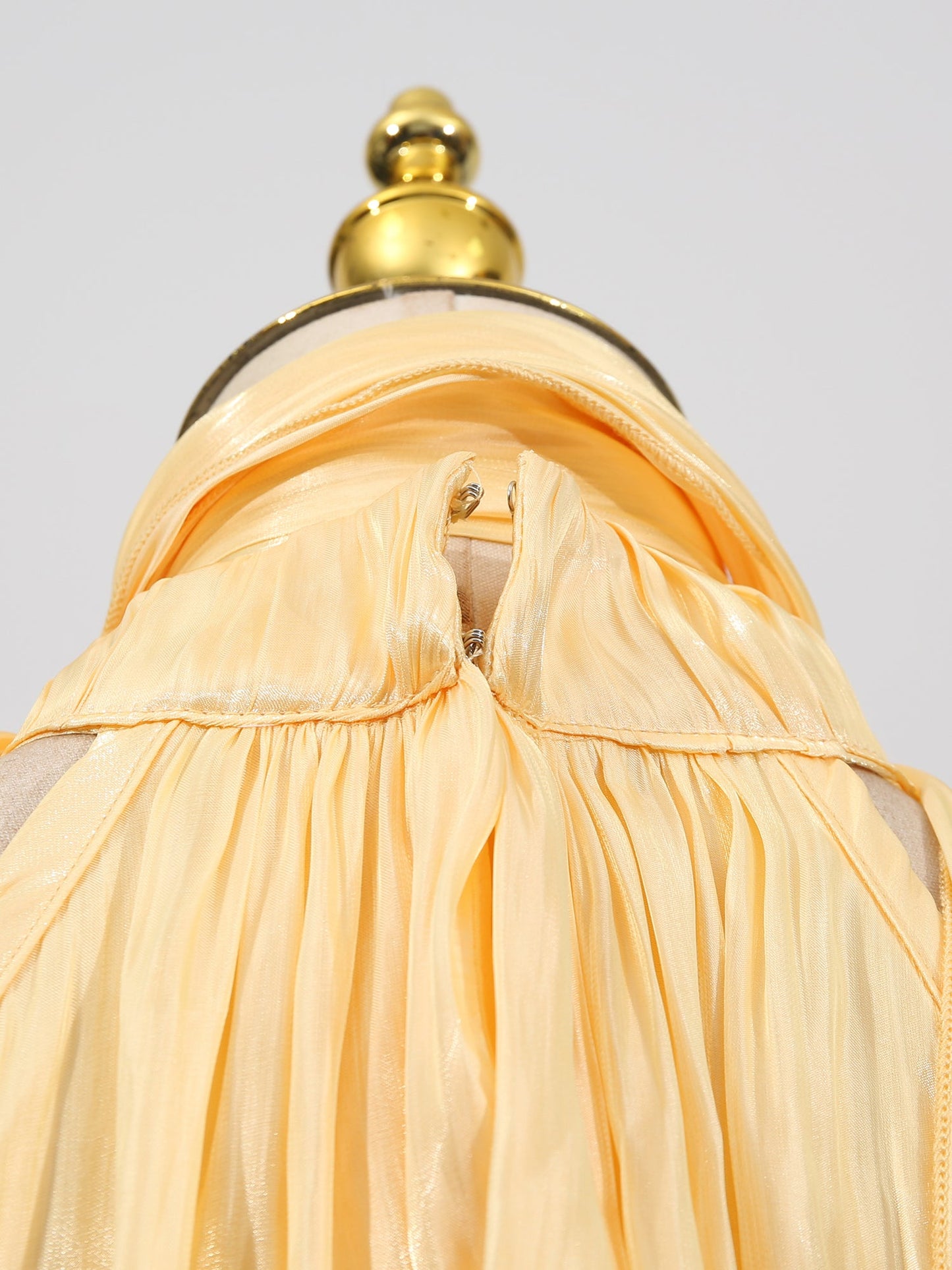 Yellow Halter Neck Puff Sleeve Blouse - SISPELL