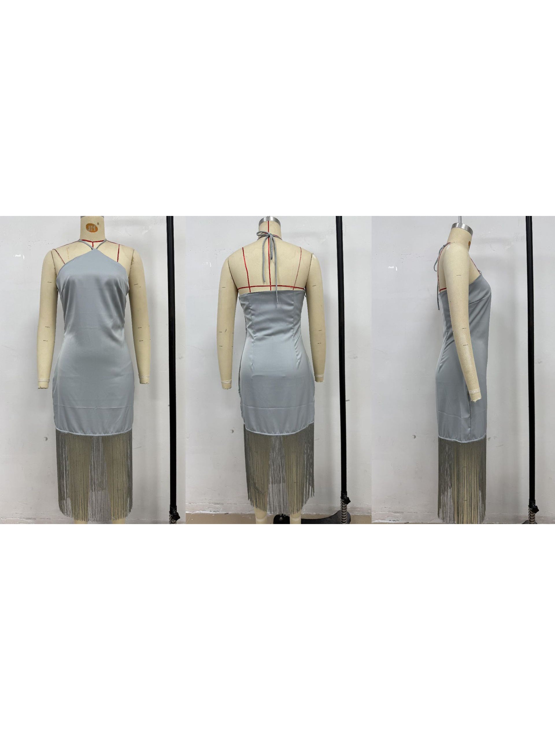 Elegant Solid Backless Long Dress