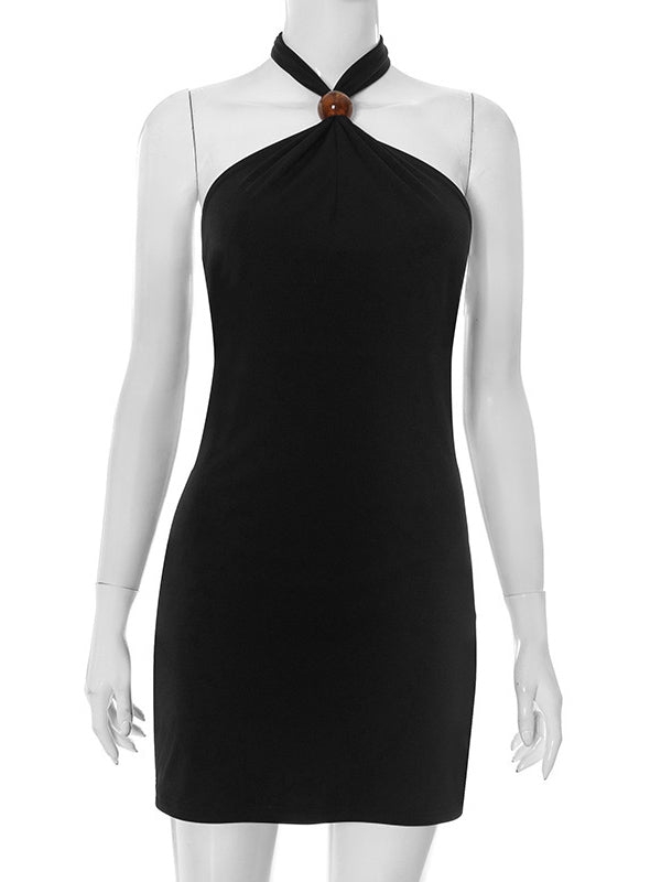 Off Shoulder Solid Short Dress