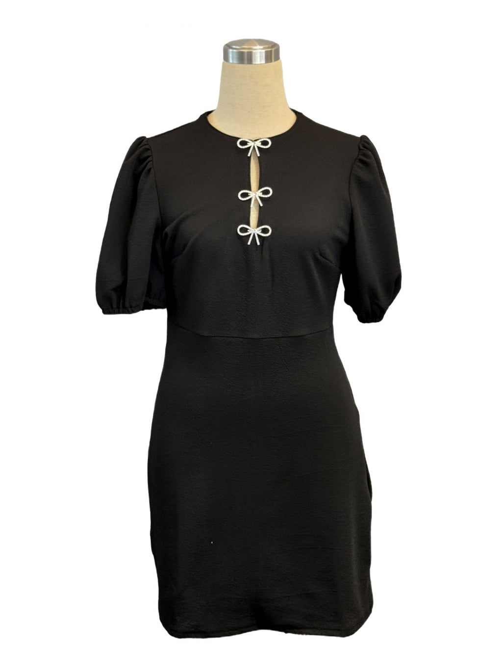 Patchwork Diamonds Bowknot Short Dress