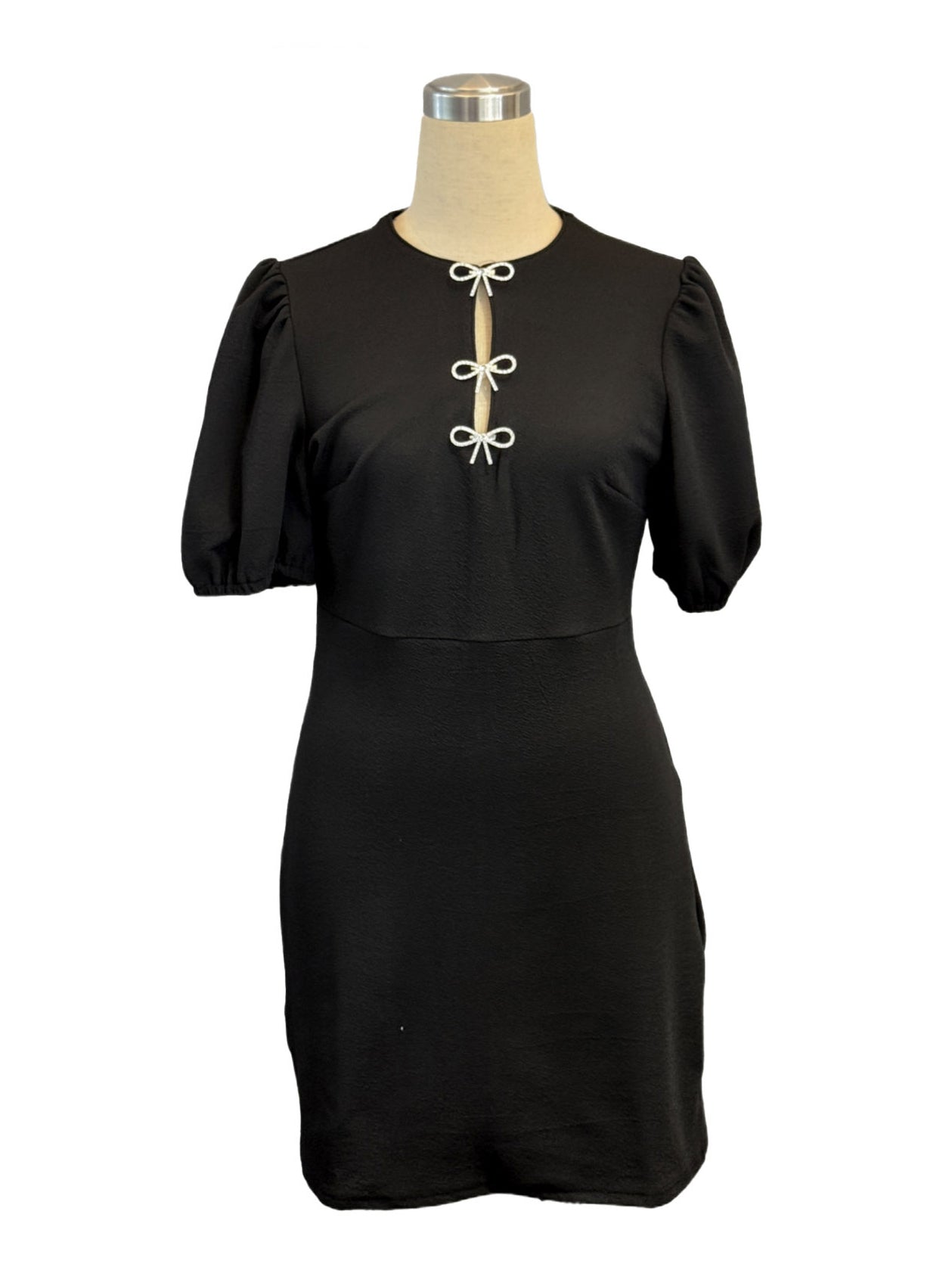 Patchwork Diamonds Bowknot Short Dress