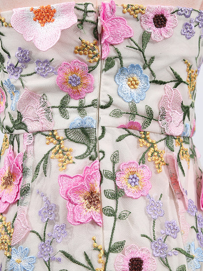 Casual Patchwork Flower Long Dress