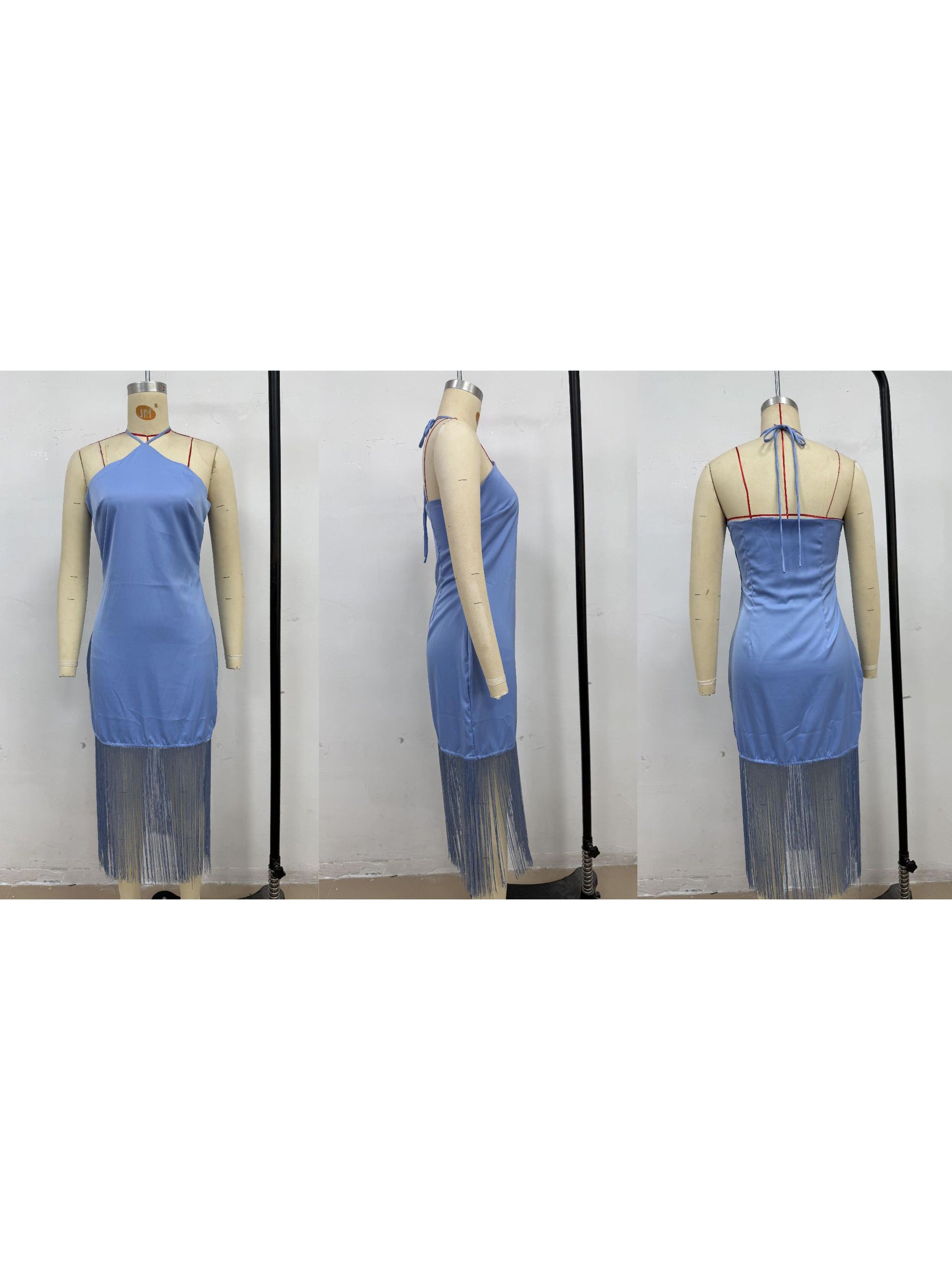 Elegant Solid Backless Long Dress