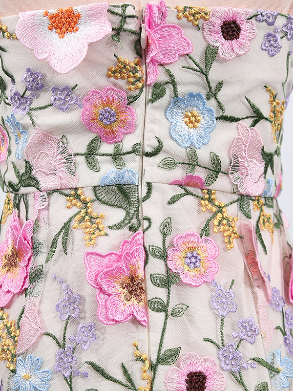 Casual Patchwork Flower Long Dress