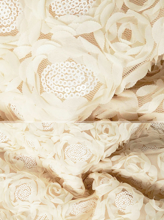 Patchwork Flower Pearls Short Dress