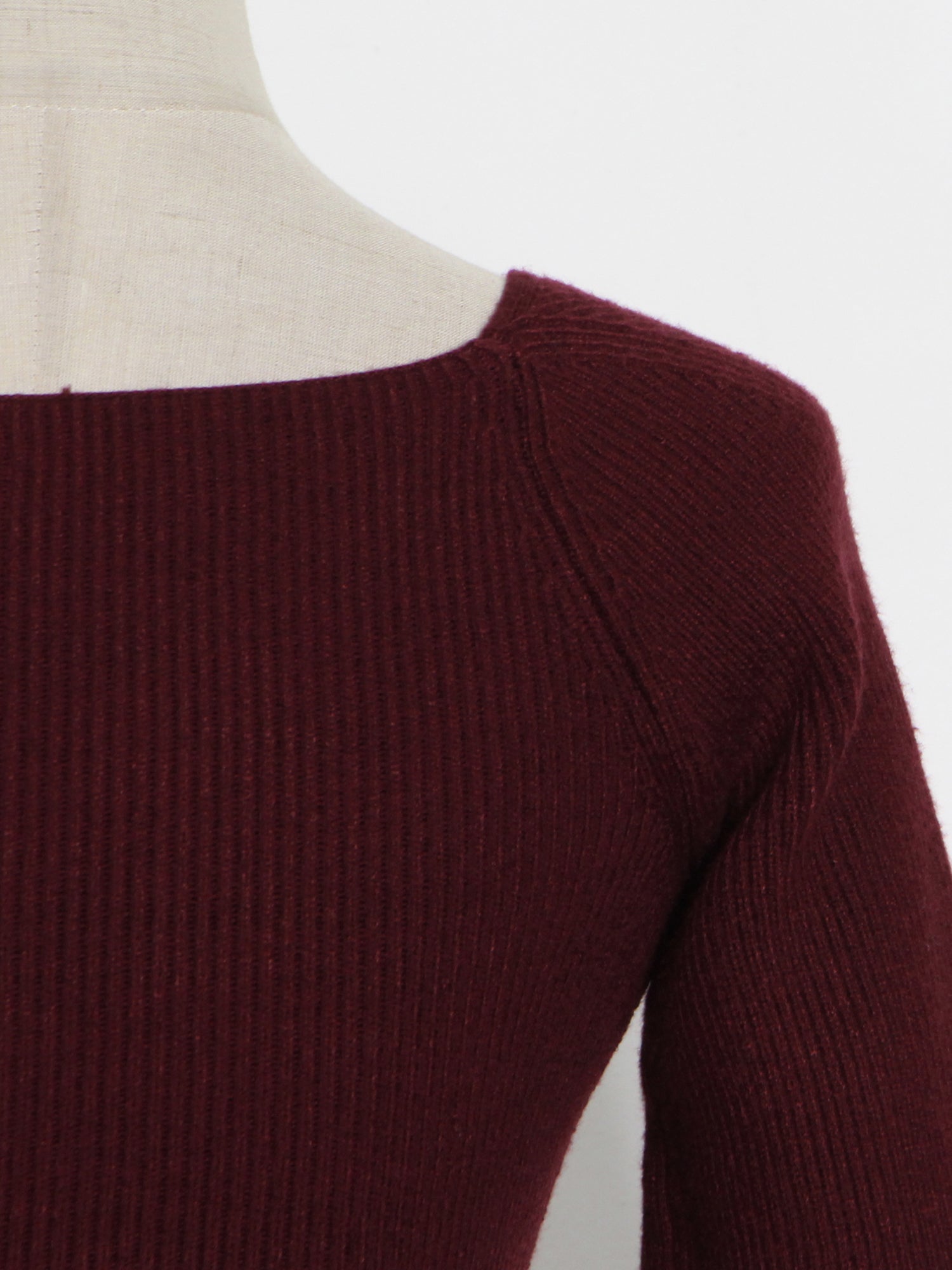 Elegant Burgundy Sweetheart Neckline Long - Sleeve Top