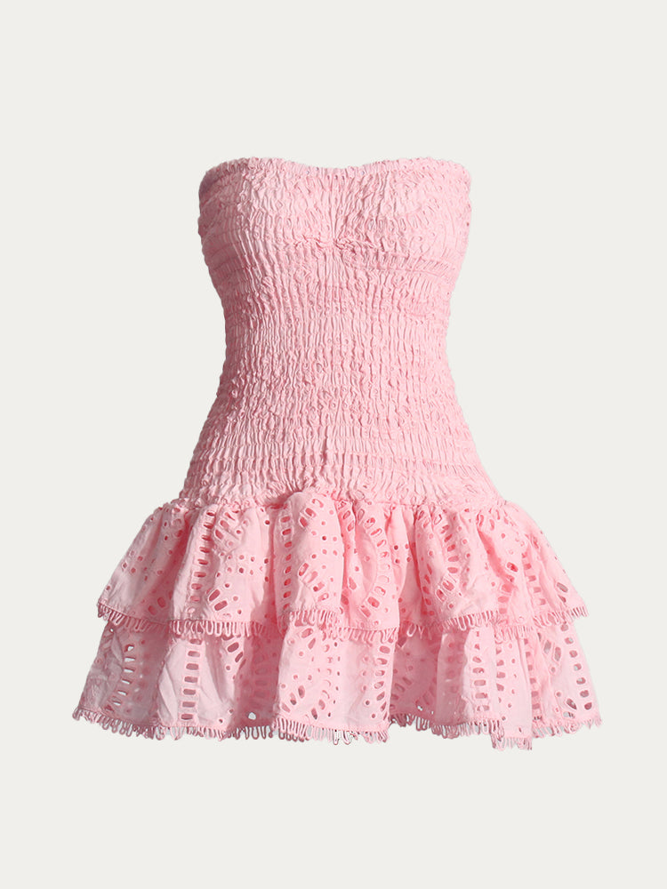 Strapless Ruffle Mini Dress